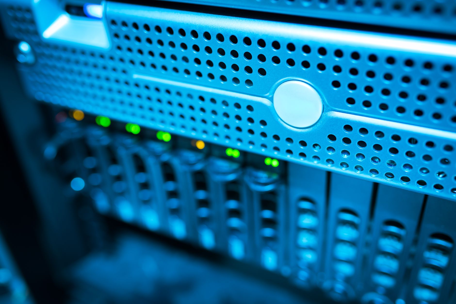 Close up of high speed server arrays